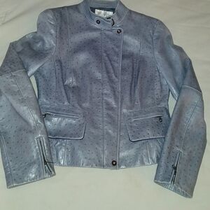 Worth Women's Sky Blue Leather Jacket